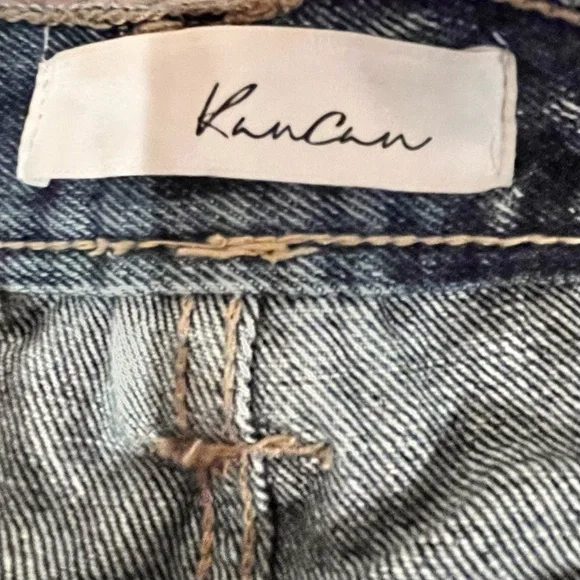 KanCan High Rise Wide Leg Cargo Jeans Medium Wash. Size: 5/26 - Picture 6 of 7